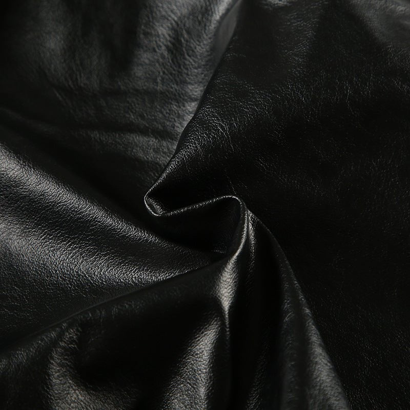 New York Graphic Cropped Faux Leather Jacket - TayDiane
