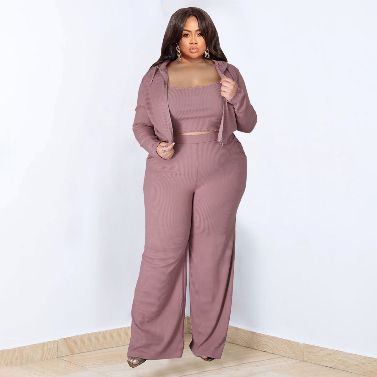 Off-Duty Chic Three-Piece Set - Taydiane