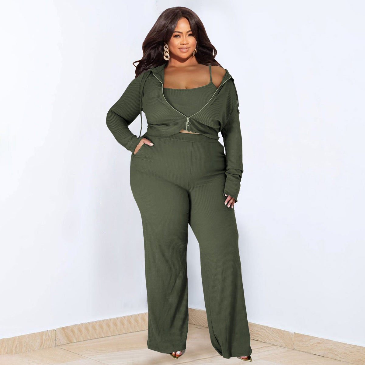Off-Duty Chic Three-Piece Set - Taydiane