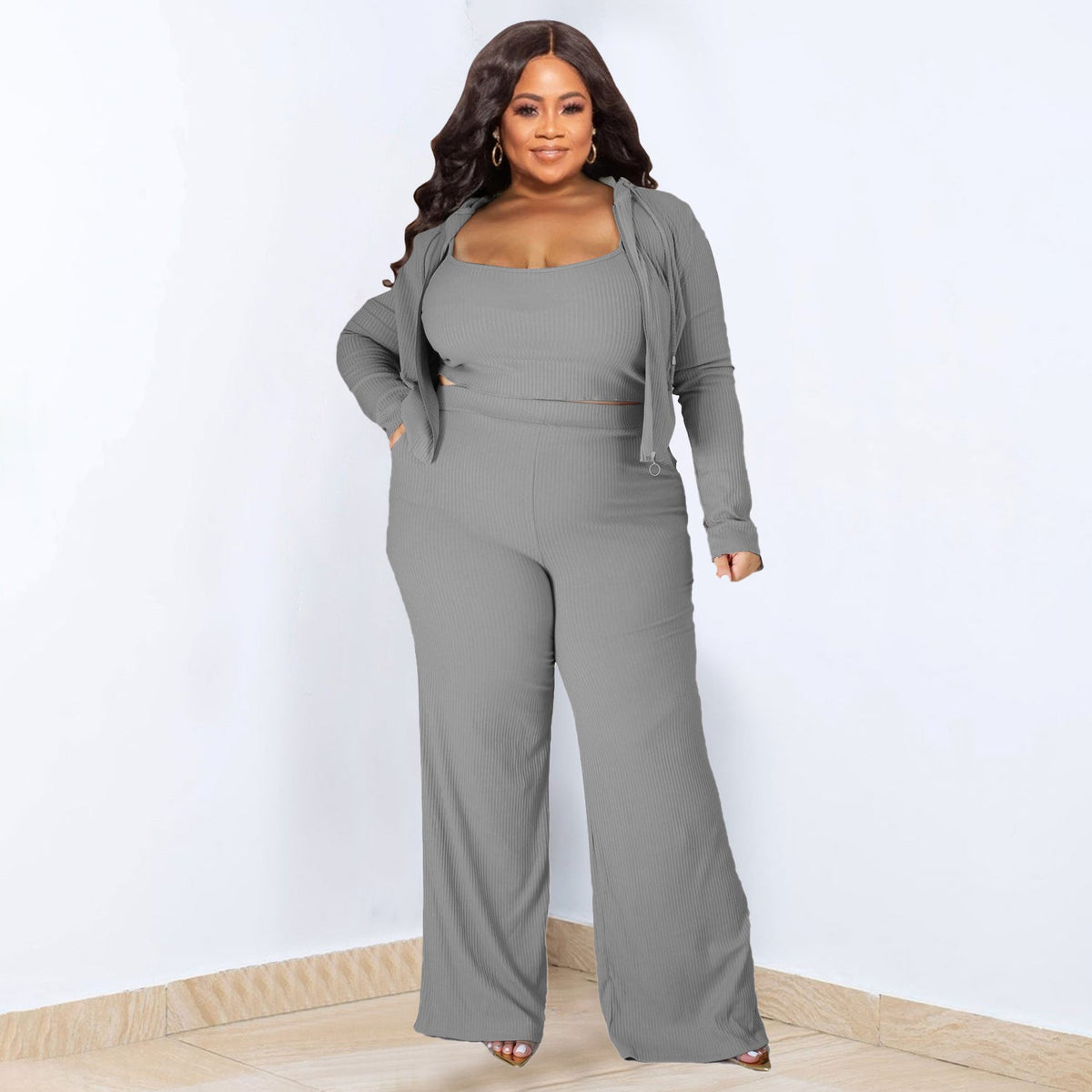 Off-Duty Chic Three-Piece Set - Taydiane