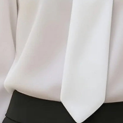 Off - Shoulder Collared Tie Blouse - TayDiane