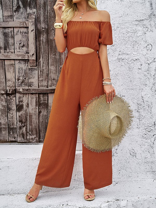 Off - Shoulder Wide - Leg Jumpsuit - TayDiane