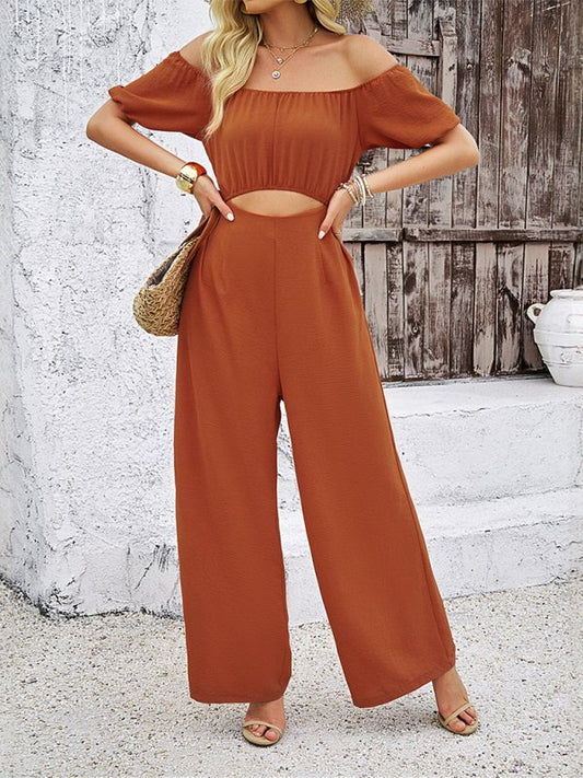 Off - Shoulder Wide - Leg Jumpsuit - TayDiane