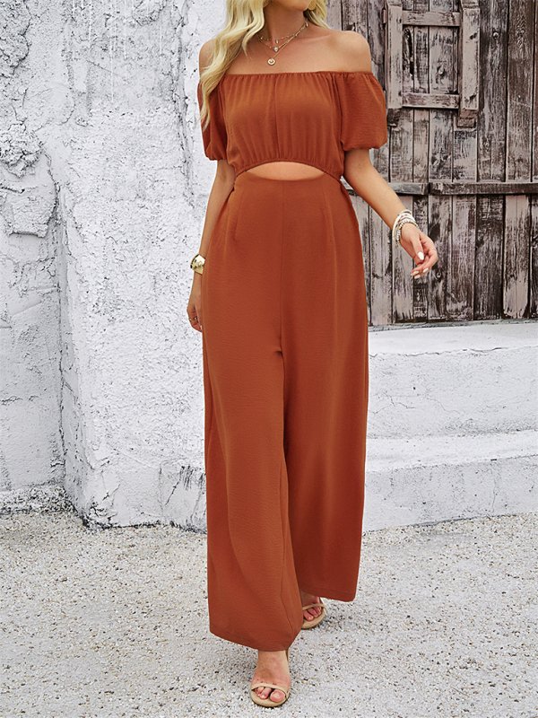 Off - Shoulder Wide - Leg Jumpsuit - TayDiane