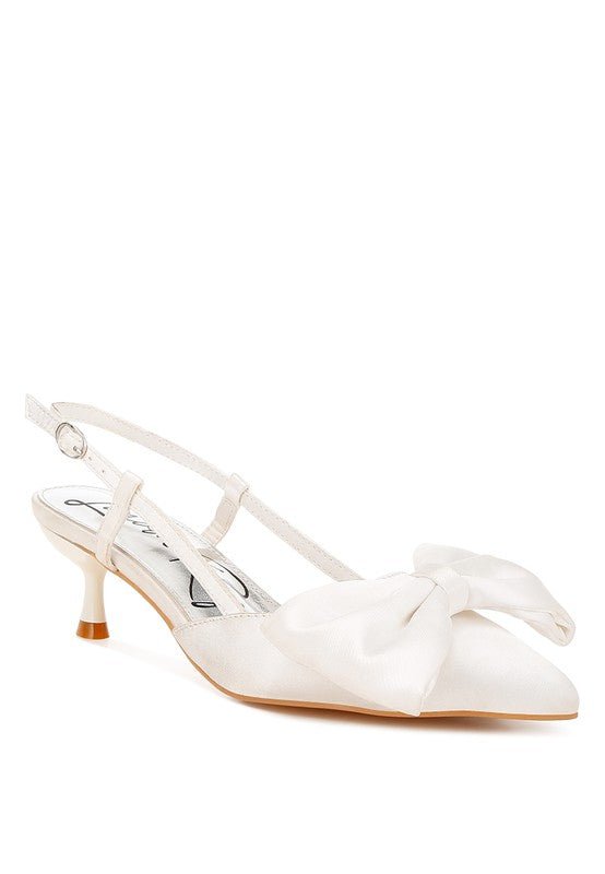 Okshak Satin Bow Slingback Sandals - TayDiane