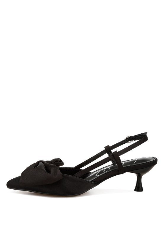 Okshak Satin Bow Slingback Sandals - TayDiane