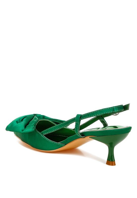 Okshak Satin Bow Slingback Sandals - TayDiane