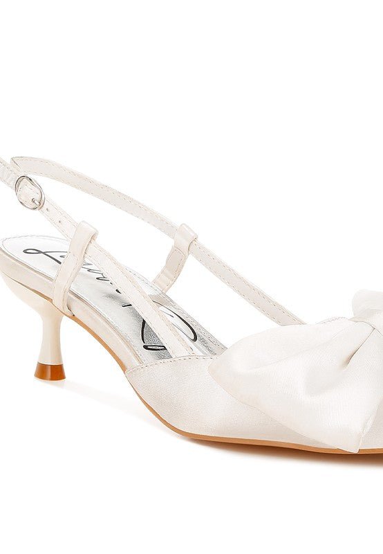 Okshak Satin Bow Slingback Sandals - TayDiane