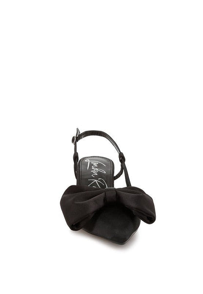 Okshak Satin Bow Slingback Sandals - TayDiane