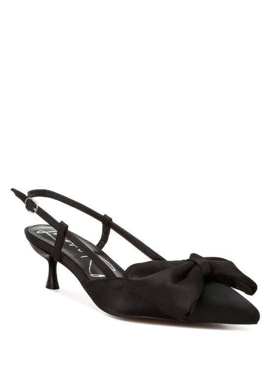 Okshak Satin Bow Slingback Sandals - TayDiane