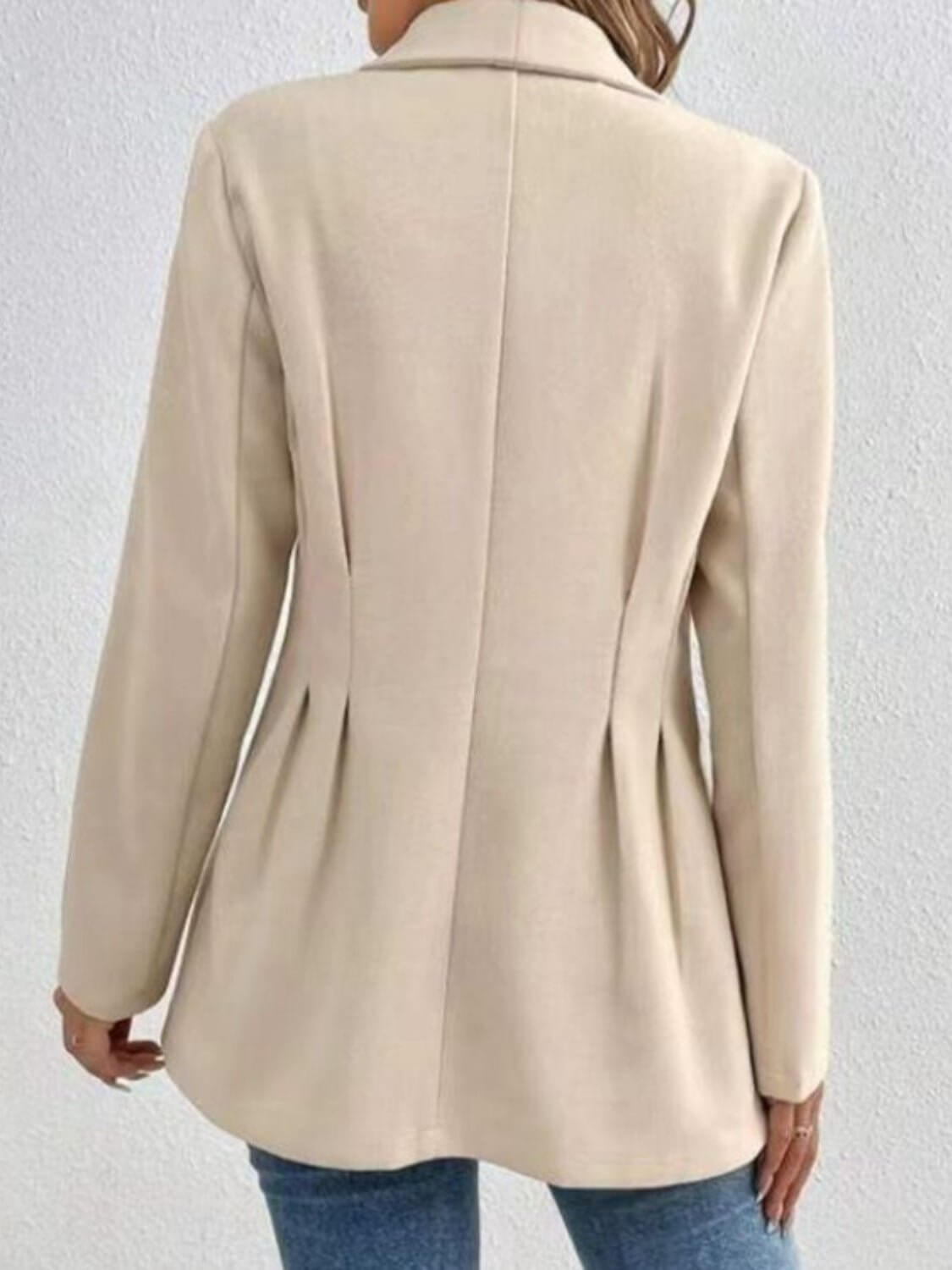 One Button Long Sleeve Blazer - TayDiane