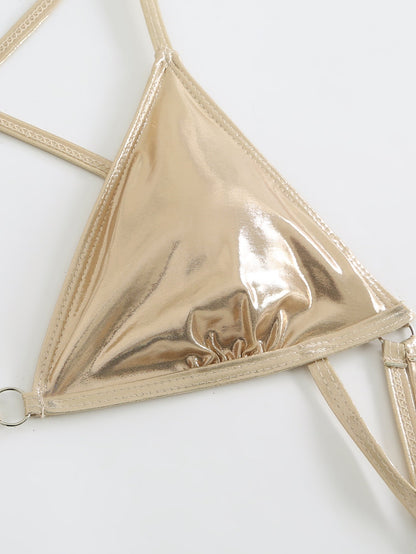 One - Piece Swimsuit Featuring Cutouts, Ring Details, and Tie Straps - TayDiane