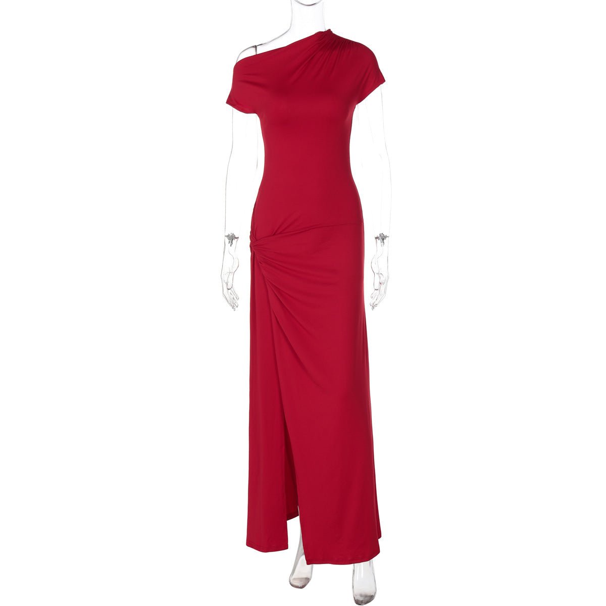 One Shoulder Split Twist Maxi Dress - TayDiane