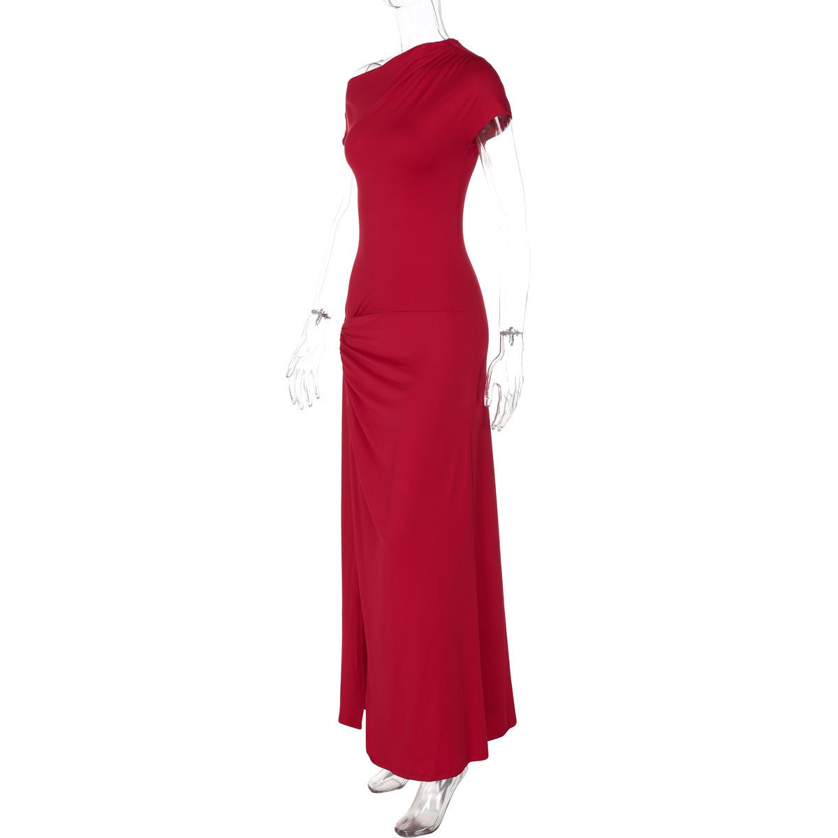 One Shoulder Split Twist Maxi Dress - TayDiane