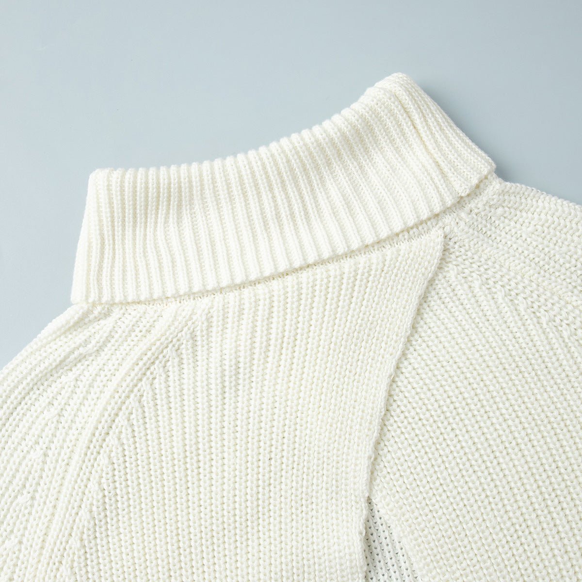Open - Back Chunky Turtleneck Sweater - TayDiane