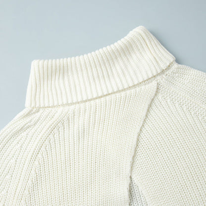 Open - Back Chunky Turtleneck Sweater - TayDiane