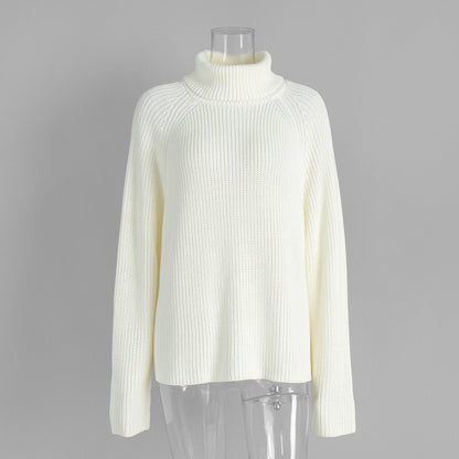 Open - Back Chunky Turtleneck Sweater - TayDiane