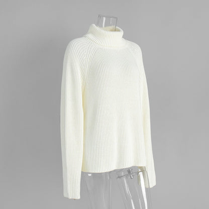 Open - Back Chunky Turtleneck Sweater - TayDiane