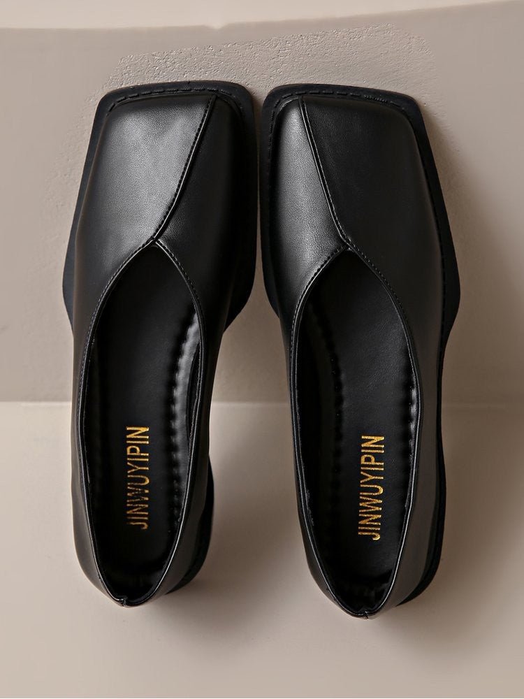 Patchwork Square Toe Ballet Flats - TayDiane