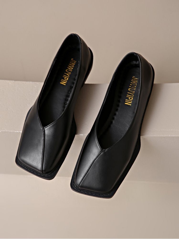 Patchwork Square Toe Ballet Flats - TayDiane