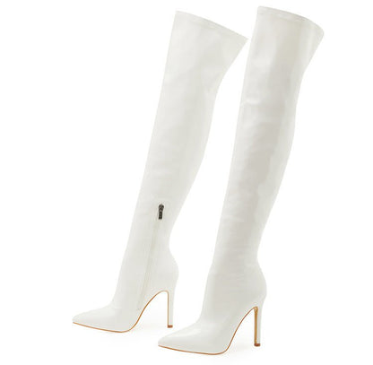 Patent Leather Over - the - Knee Boots - TayDiane