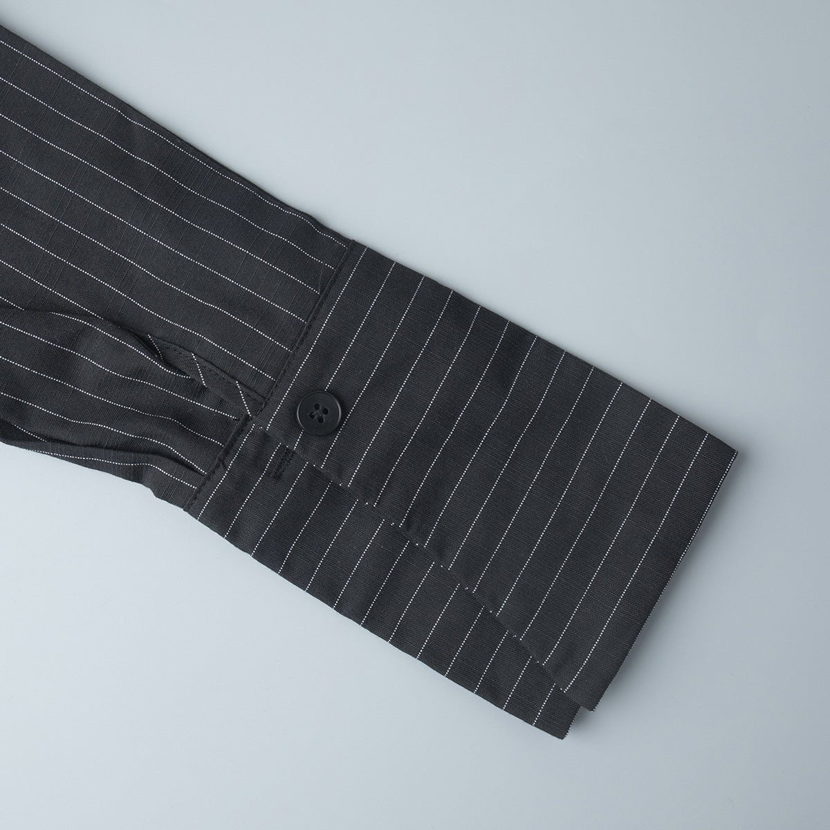 Pinstriped Long - Sleeved Shirt Dress - TayDiane