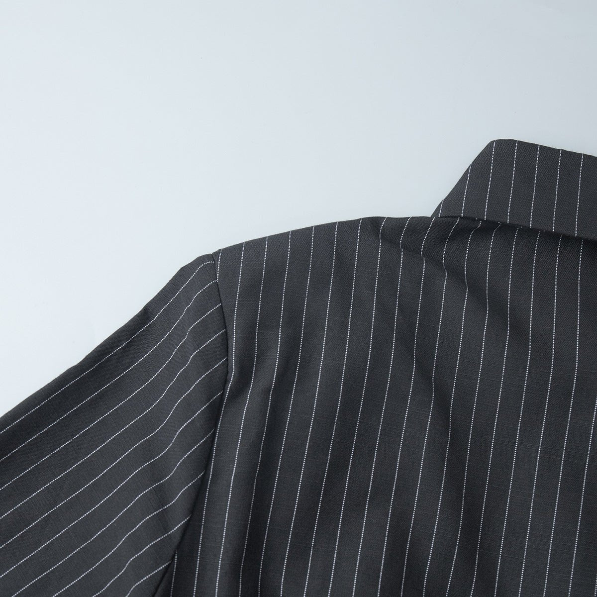 Pinstriped Long - Sleeved Shirt Dress - TayDiane