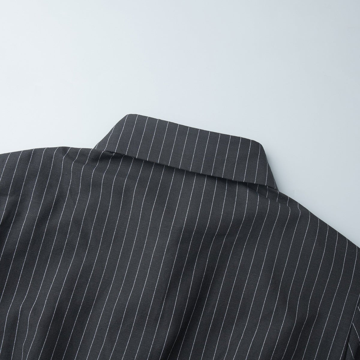 Pinstriped Long - Sleeved Shirt Dress - TayDiane