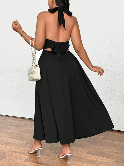 Plus Size Women Clothing French Socialite Dress Summer V neck Cocktail Dress - TayDiane