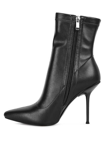 Pointed Toe High Heel Ankle Boot - TayDiane