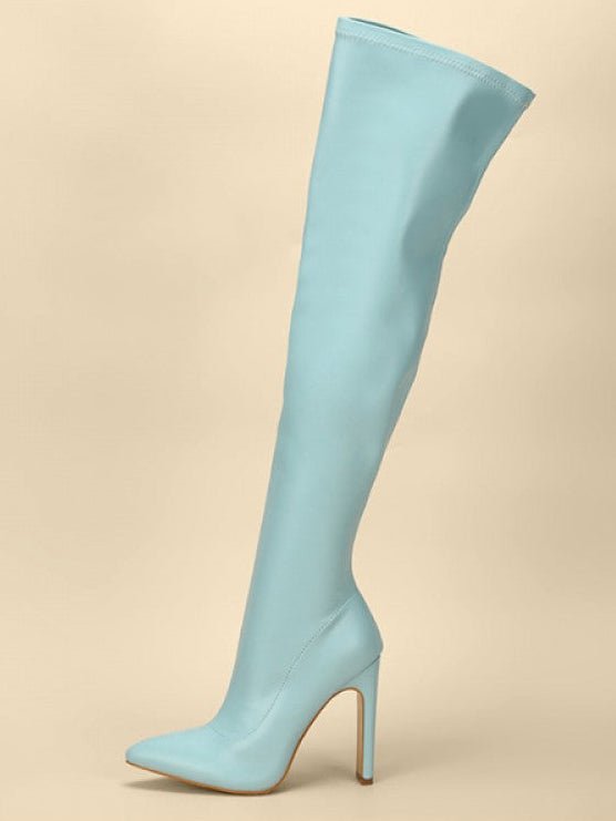 Pointed - Toe Over - the - Knee High Heel Boots - TayDiane
