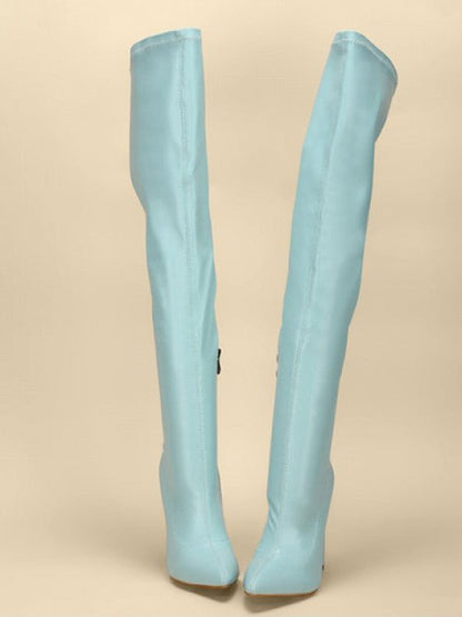 Pointed - Toe Over - the - Knee High Heel Boots - TayDiane