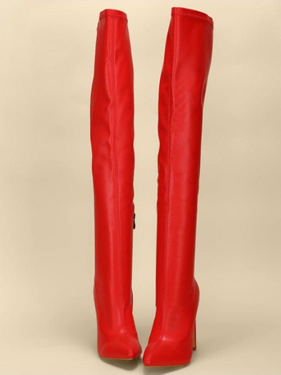 Pointed - Toe Over - the - Knee High Heel Boots - TayDiane