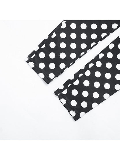 Polka Dot Backless Ruched Bodycon Jumpsuit - Taydiane