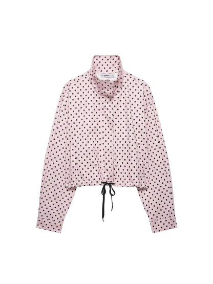Polka Dot Zipper Jacket & Shorts Set - Taydiane