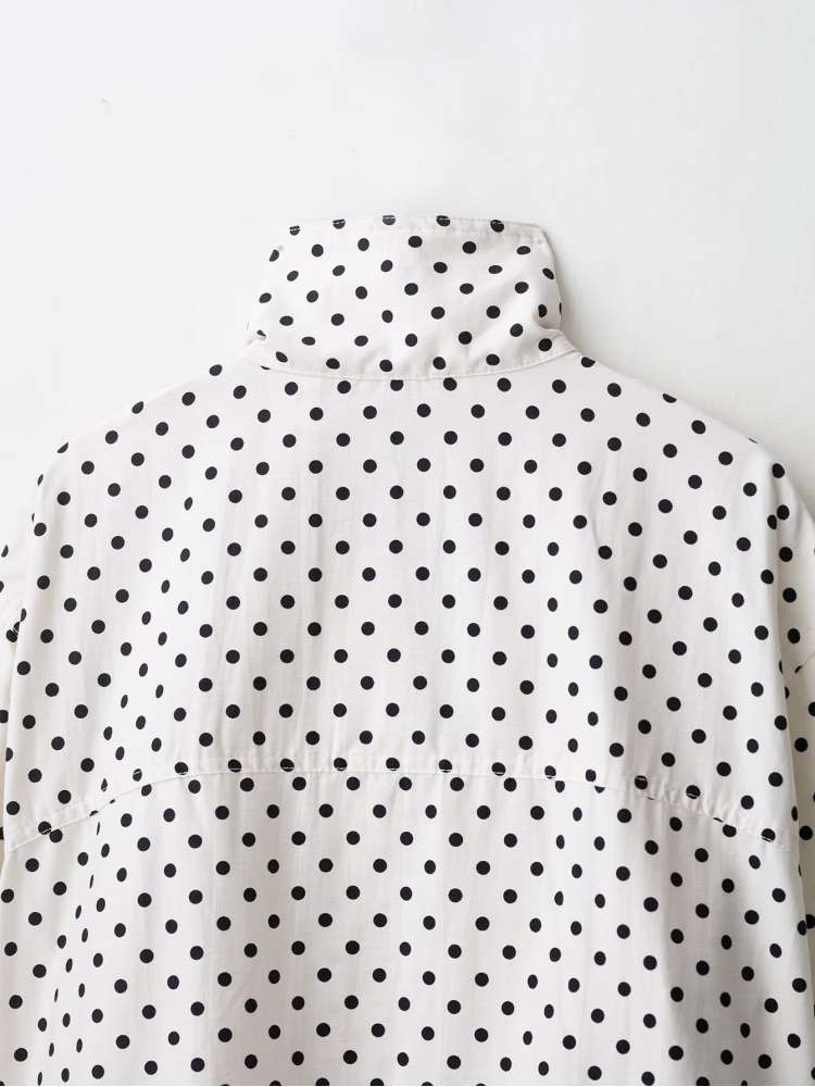 Polka Dot Zipper Jacket & Shorts Set - Taydiane