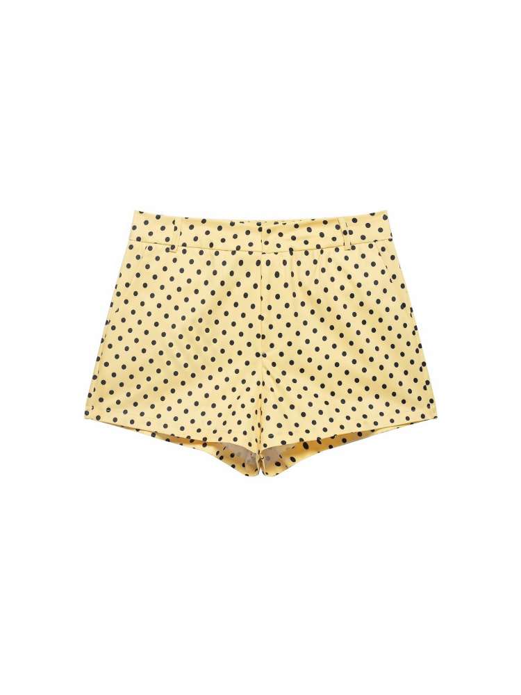 Polka Dot Zipper Jacket & Shorts Set - Taydiane