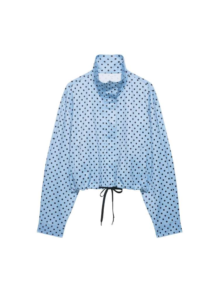Polka Dot Zipper Jacket & Shorts Set - Taydiane