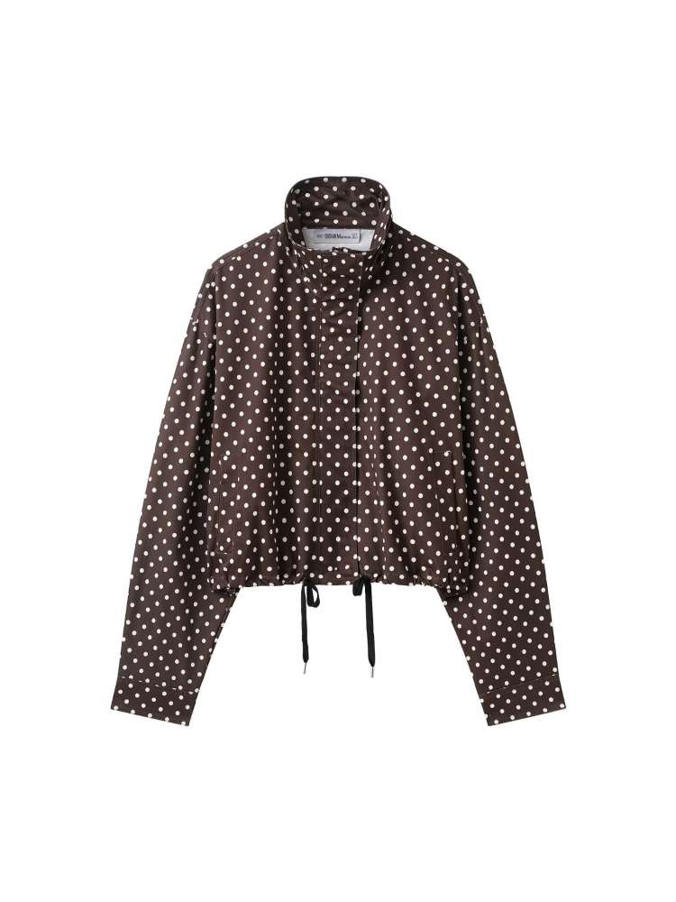 Polka Dot Zipper Jacket & Shorts Set - Taydiane