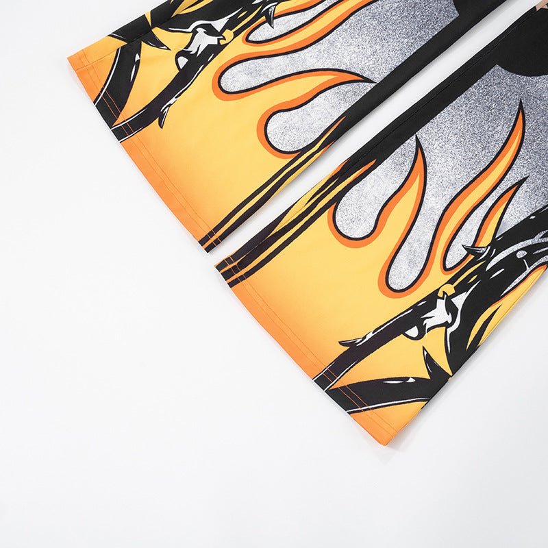 Printed Sheer Mesh Elastic Waist Two Piece - TayDiane
