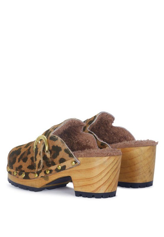 PRUNUS BUCKLED SUEDE ROUND TOE MULE CLOGS - TayDiane