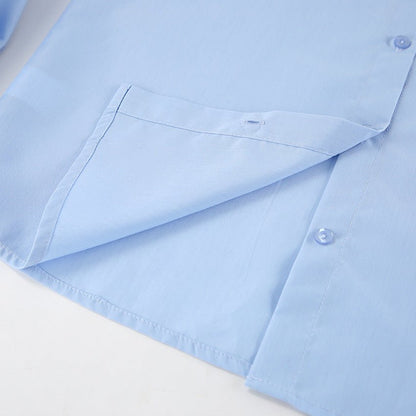 Puff Sleeve Classic Button - Down Blouse - TayDiane