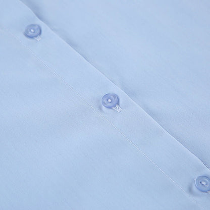 Puff Sleeve Classic Button - Down Blouse - TayDiane