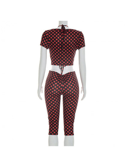 Retro Glam Polka Dot Capri 3 - Piece Set - Taydiane