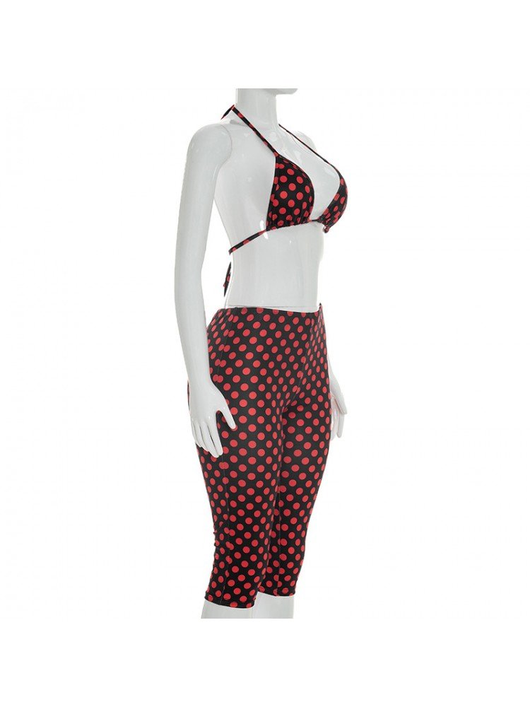 Retro Glam Polka Dot Capri 3 - Piece Set - Taydiane