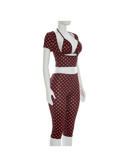 Retro Glam Polka Dot Capri 3 - Piece Set - Taydiane