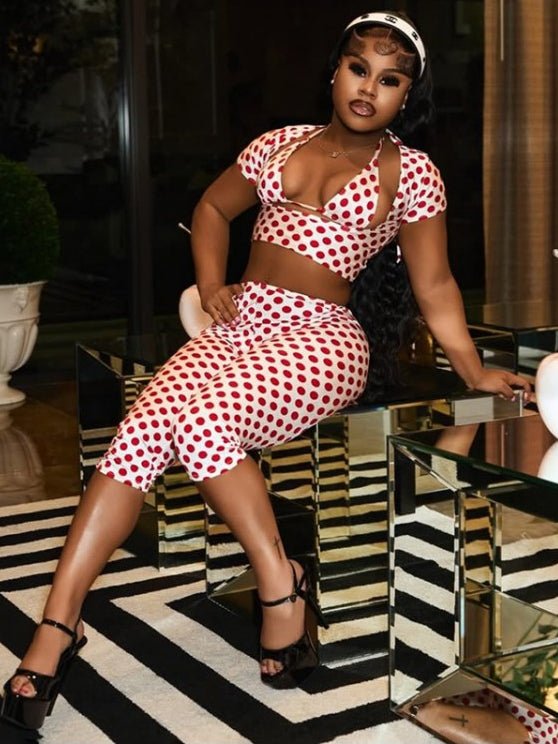 Retro Glam Polka Dot Capri 3 - Piece Set - Taydiane