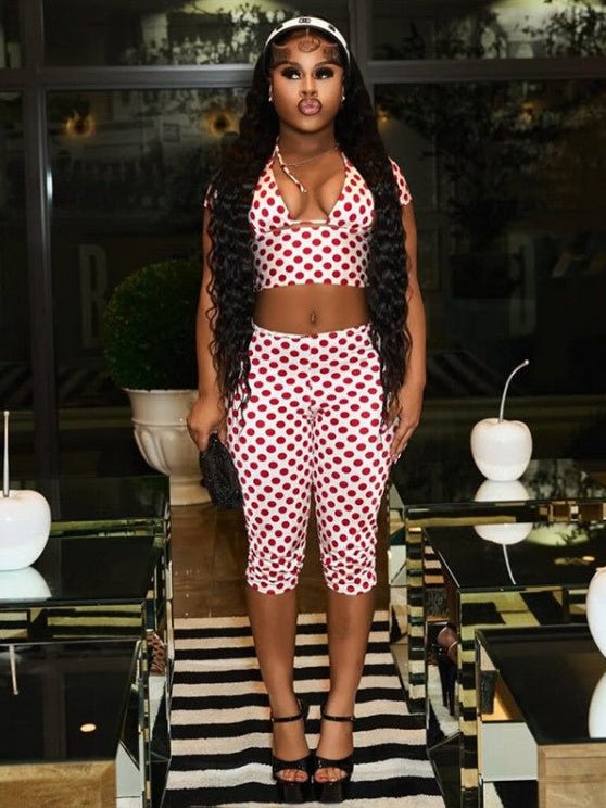 Retro Glam Polka Dot Capri 3 - Piece Set - Taydiane