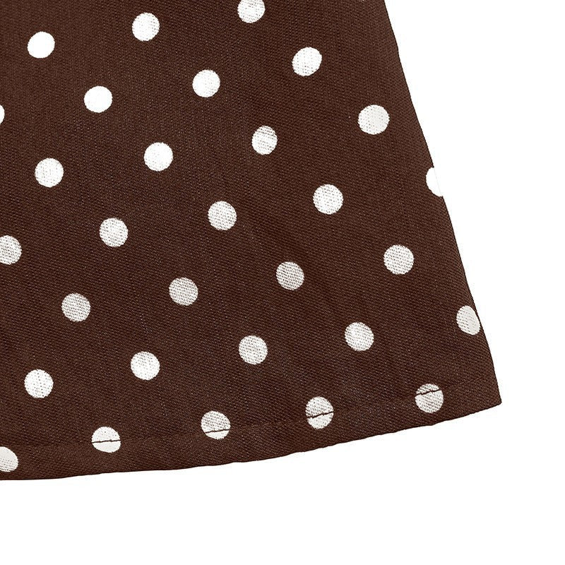 Retro Polka Dot Halter Swing Dress - Taydiane