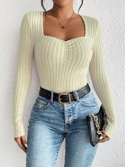 Ribbed Long Sleeve Shirt - TayDiane